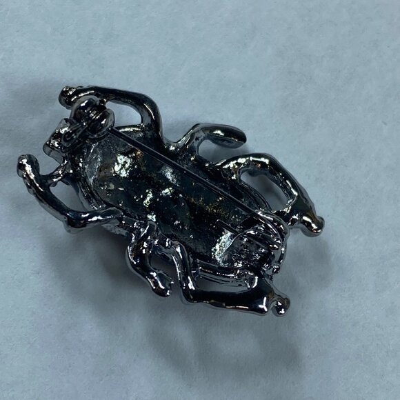 Beetle Bug Jewelry Pin Brooch Silver and Blue Color Metal Accessory Womens - Picture 9 of 16